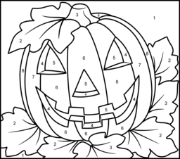 Halloween Pumpkin - Printable Color by Number Page