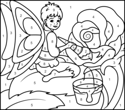 Little Fairy Boy - Online Color by Number Page