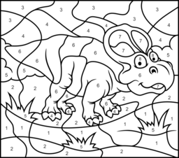 Protoceratops - Online Color by Number Page - Hard