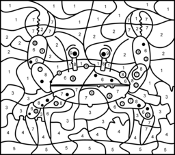 Crab - Printable Color by Number Page - Hard